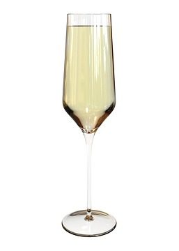 La copa de cava o champan se reconoce por ser alta y estrecha