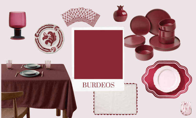 Burdeos en la mesa: el color del otoño que llenará nuestras mesas de personalidad